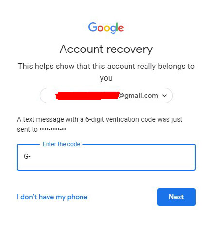 masukkan kode verifikai yang dikirimkan oleh google